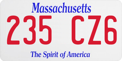 MA license plate 235CZ6