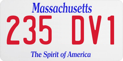MA license plate 235DV1