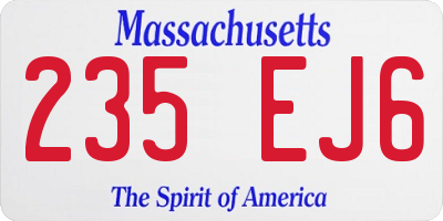 MA license plate 235EJ6
