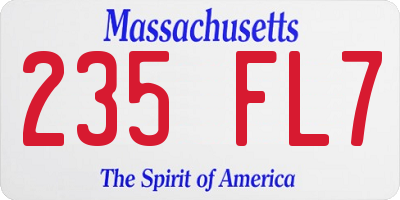 MA license plate 235FL7
