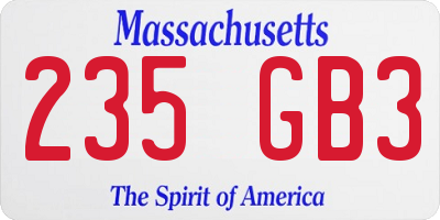 MA license plate 235GB3