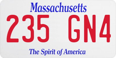MA license plate 235GN4