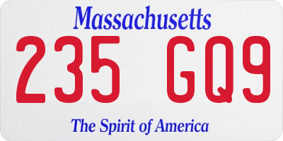 MA license plate 235GQ9