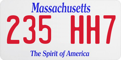 MA license plate 235HH7