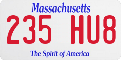 MA license plate 235HU8