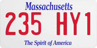 MA license plate 235HY1