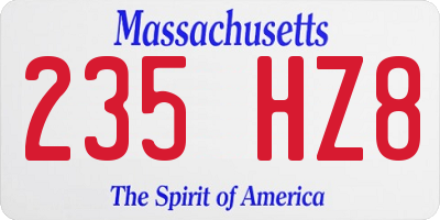 MA license plate 235HZ8