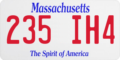 MA license plate 235IH4