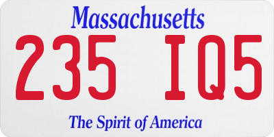 MA license plate 235IQ5