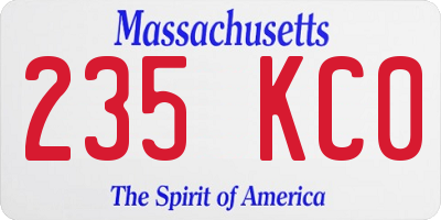 MA license plate 235KC0