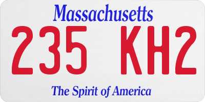 MA license plate 235KH2