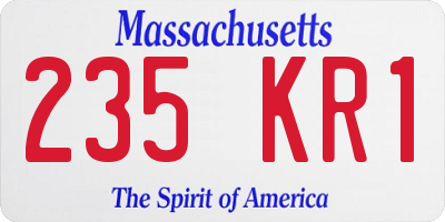 MA license plate 235KR1
