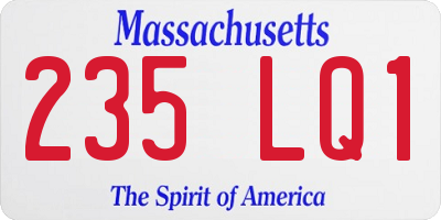 MA license plate 235LQ1