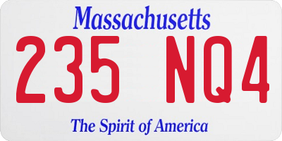 MA license plate 235NQ4