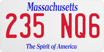 MA license plate 235NQ6