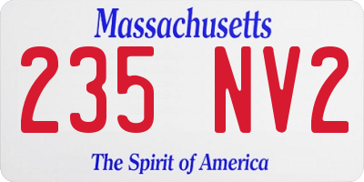 MA license plate 235NV2