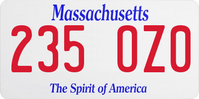MA license plate 235OZ0