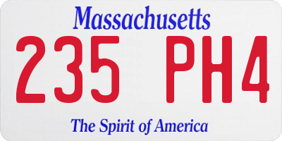 MA license plate 235PH4