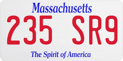 MA license plate 235SR9