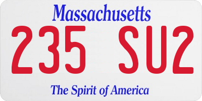 MA license plate 235SU2