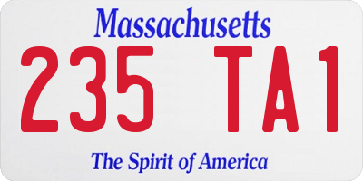 MA license plate 235TA1