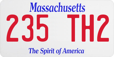 MA license plate 235TH2