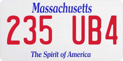 MA license plate 235UB4