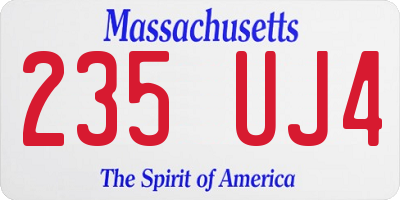 MA license plate 235UJ4