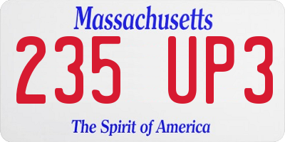 MA license plate 235UP3