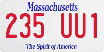 MA license plate 235UU1