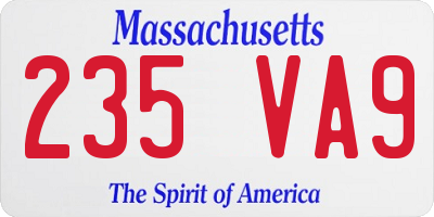 MA license plate 235VA9