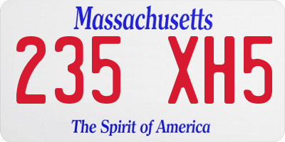 MA license plate 235XH5