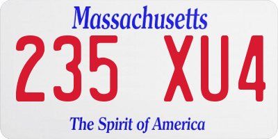 MA license plate 235XU4