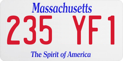 MA license plate 235YF1