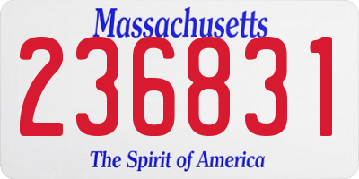 MA license plate 236831