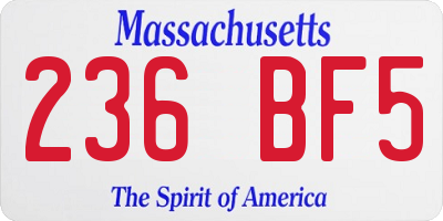 MA license plate 236BF5