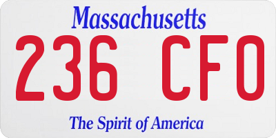 MA license plate 236CF0