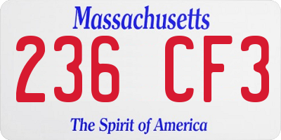 MA license plate 236CF3