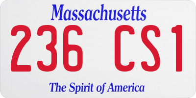 MA license plate 236CS1