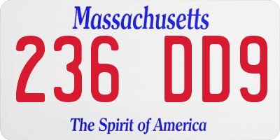 MA license plate 236DD9