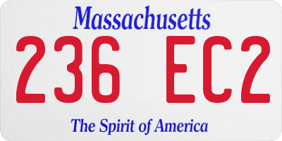 MA license plate 236EC2