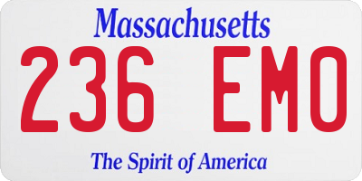 MA license plate 236EM0