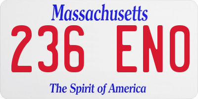 MA license plate 236EN0