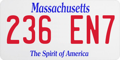 MA license plate 236EN7