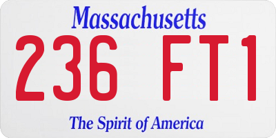 MA license plate 236FT1