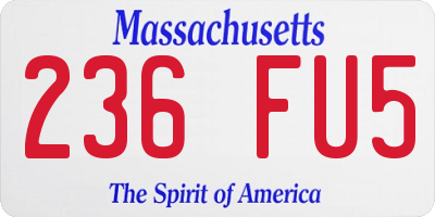 MA license plate 236FU5