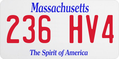 MA license plate 236HV4