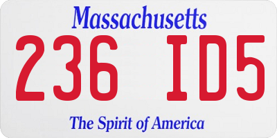 MA license plate 236ID5