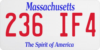 MA license plate 236IF4