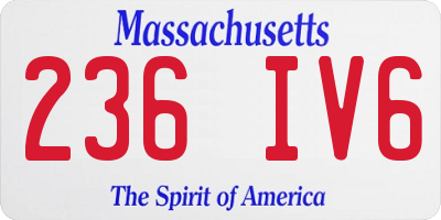 MA license plate 236IV6